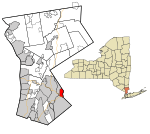 Westchester County New York incorporated and unincorporated areas Port Chester highlighted